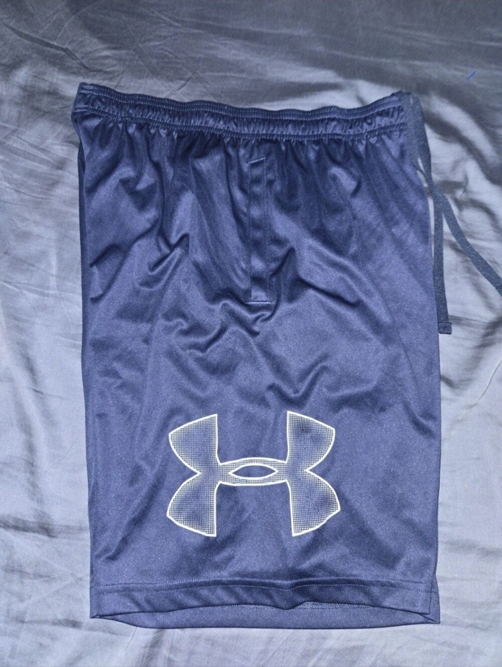 Under Armour Men’s Navy Blue Athletic Shorts with White Logo